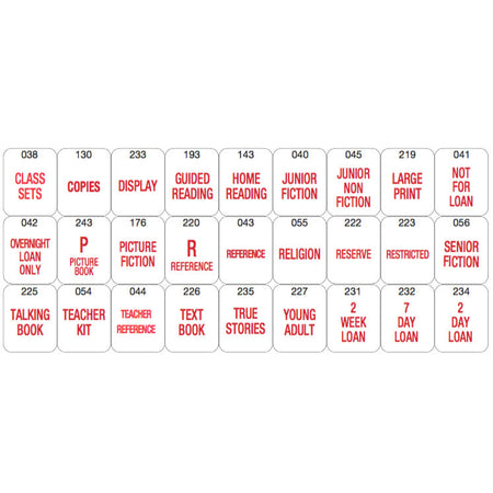 Subject Spine Labels