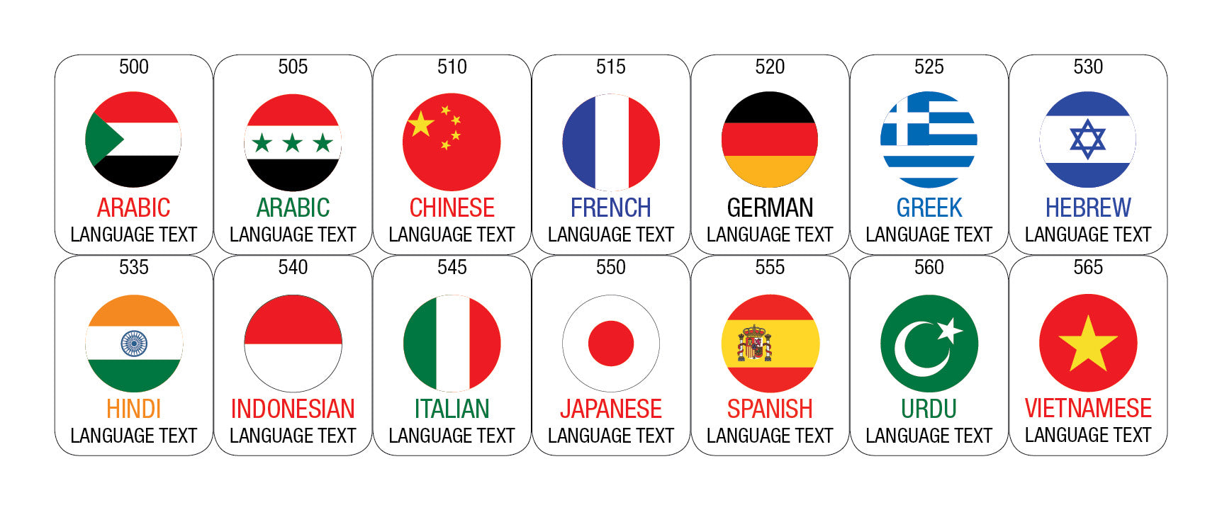 Multilanguage Labels Language Text Labels Australia | Library Organisation Labels
