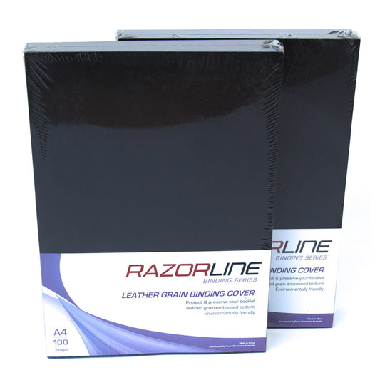 Razorline Binding Covers Leathergrain Black