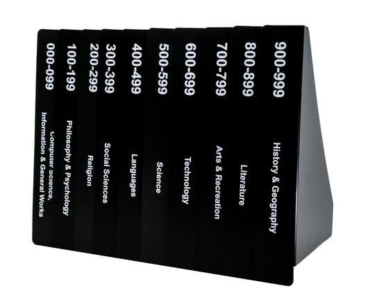 Dewey Decimal Shelf Dividers with Bonus Set of Laminated Posters