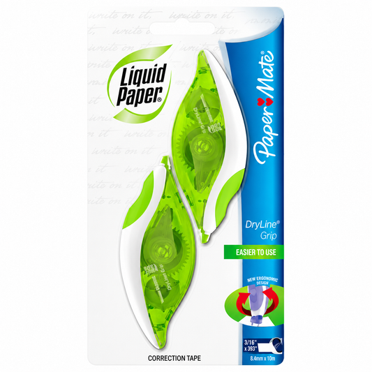 Liquid Paper Dryline Correction Tape 5mm x 8.5m Green 2 Pack